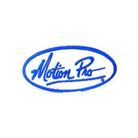 Motion Pro 08-200071 Patch Oval White, w/Blue Lettering