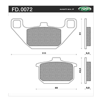 Newfren 1-FD0072-BT Brake Pads Tour Organic