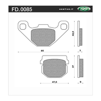 Newfren Front Brake Pads for TGB AKROS TEC 50 2000-2006 >Off Road Organic