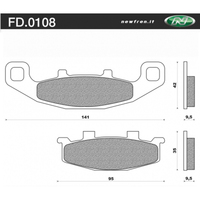 Newfren Front Brake Pads for Kawasaki GPX250R EX250F 1988-2007 >Tour Organic