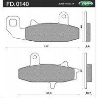 Newfren 1-FD0140-BT Brake Pads Tour Organic