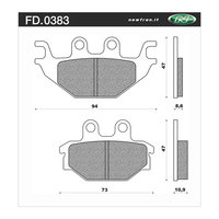 Newfren Rear Brake Pads for Kawasaki KVF300 BRUTE FORCE 2012-2021 >Tour Organic