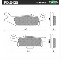 Newfren Rear Right Brake Pads for Yamaha YFM700 GRIZZLY 2013-2017 >ATV Sintered