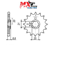 MTX Front Sprocket 14T Kawasaki KDX250 1983-1985 10-006-14