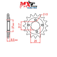 MTX Front Sprocket 14T Kawasaki ZXR250 GREY IMPORT 1988 10-103-14