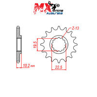 MTX Front Sprocket 15T for Suzuki DF200E TROJAN AGI 1995-2003 10-143-15
