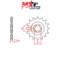 MTX Front Sprocket 14T Kawasaki KLX140G 2017 10-1501-14