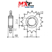 MTX Front Sprocket 15T Kawasaki ZX6R (ZX636A) 2002 10-228-15