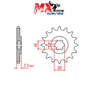 MTX Front Sprocket 13T Kawasaki KDX200 1983 10-290-13