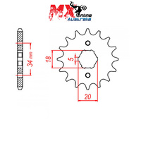 MTX Front Sprocket 14T Honda C90 1975-1982 10-360-14