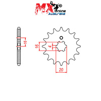 MTX Front Sprocket 15T Yamaha LB80 CHAPPY 1974-1976 10-517-15