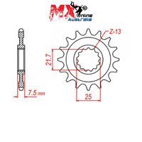 MTX Front Sprocket 14T Kawasaki ZX6R ABS 2014-2015
