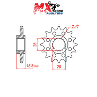 MTX Front Sprocket 15T Aprilia RSV1000 TUONO V4R APRC 2010-2012 10-704-15