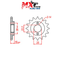 MTX Front Sprocket 14T Ducati 944 ST2 SPORT TOURING 1997 10-740-14