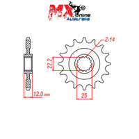 MTX Front Sprocket 13T GasGas EC250 (MARZ) 2007-2009 10-GG1-13