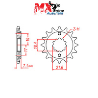 MTX Front Sprocket 14T Honda CBR250R ABS 2011-2014 10-KCZ-14
