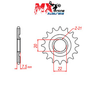 MTX Front Sprocket 13T Honda CR125R 2004-2007 10-KSR-13