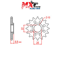 MTX Front Sprocket 12T BETA RR250 2T 2005-2013 10-KT1-12