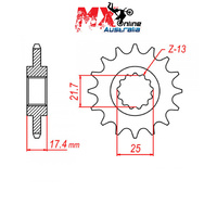 MTX Front Sprocket 14T Honda VTR250R 2012 10-KVO-14