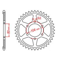 MTX Rear Sprocket 44T for Kawasaki KZ550D 1981 >530 