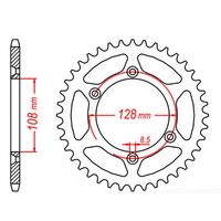 MTX Rear Sprocket 51T for Kawasaki KLX125 (A1-A3) Small Wheel 2003-2006 >428 