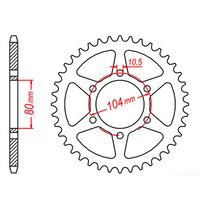 MTX Rear Sprocket 38T for Kawasaki Z750 1988 >630 