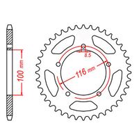 MTX Rear Sprocket 43T for Kawasaki KX80 1983-1985 >420 