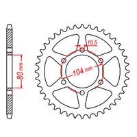MTX Rear Sprocket 43T for Kawasaki KLE650L VERSYS ABS 2020-2021 >520 