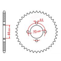 MTX Rear Sprocket 22T for Suzuki LT80 QUADSPORT 1997-1999 >520 