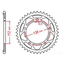 MTX Rear Sprocket 41T for Yamaha YZF R1 2015 >525 