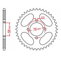 MTX Rear Sprocket 48T for Suzuki GT125 1974-1981 >428 