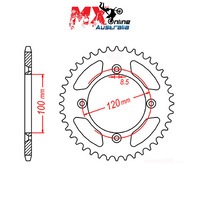 MTX Rear Sprocket 57T Yamaha YZ85 Small Wheel 2002-2018 11-209-57