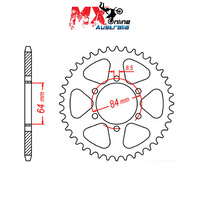 MTX Rear Sprocket 51T for Suzuki TF100 1981 11-287-51