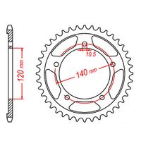 MTX Rear Sprocket 48T for Triumph BONNEVILLE T100 A2 2014 >525 