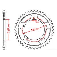 MTX Rear Sprocket 45T for Suzuki GSF1250S BANDIT 2007-2009 >530 