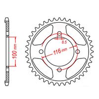 MTX Rear Sprocket 50T for Kawasaki KLX140G 2017 >428 