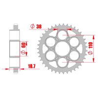 MTX Rear Sprocket 40T for Ducati MULTISTRADA 1200 PIKES PEAK 2012-2015 >530 