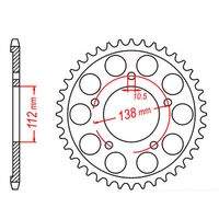 MTX Rear Sprocket 48T for Yamaha YZF R6 1999-2001 >530 