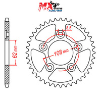 MTX Rear Sprocket 43T Cagiva 125 MITO 2008-2009 11-701-43
