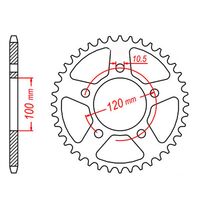 MTX Rear Sprocket 44T for Aprilia PEGASO 650 STRADA 2010 >520 