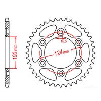 MTX Rear Sprocket 38T for Ducati 1000 PAUL SMART 2005 >525 