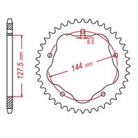 MTX Rear Sprocket 36T for Ducati MONSTER S2R 800 2005-2007 >520 