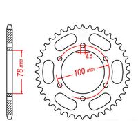 MTX Rear Sprocket 42T for Yamaha SX225 SCORPIO Z 2007-2010 >428 