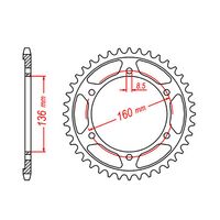 MTX Rear Sprocket 47T for Husqvarna TR650 STRADA ABS 2015 >520 