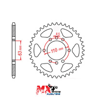 MTX Rear Sprocket 44T KTM RC200 2014 11-D39-44