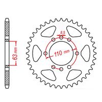 MTX Rear Sprocket 46T for KTM 390 DUKE 2016-2021 >520 