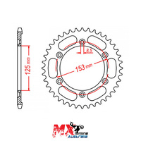 MTX Rear Sprocket 51T for Honda NXR125 STREET 2013 >428 