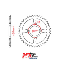 MTX Rear Sprocket 44T for Honda CB125E 2014-2021 >428 