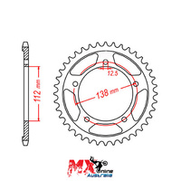 MTX Rear Sprocket 43T Honda VT750 C Shadow 1997-2012 11-MAS-43
