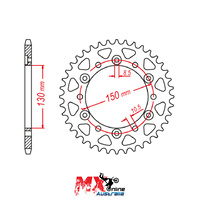 MTX Rear Sprocket 40T Yamaha FZ6S FAZER 2010-2012 11-MG3-40
